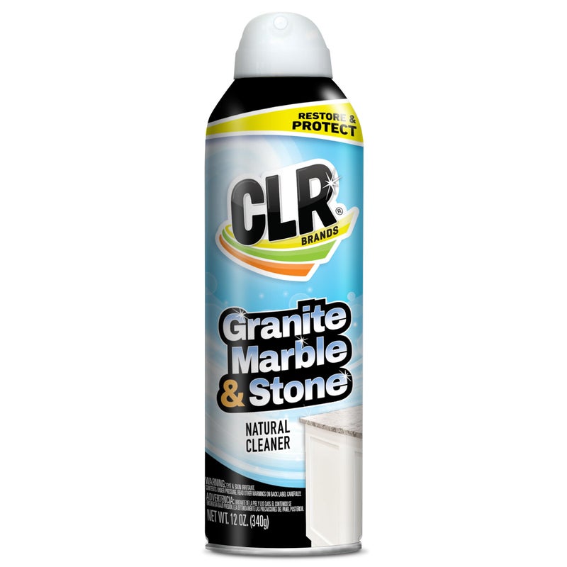 CLR Stone, Marble and Granite Cleaner - Cleans, Shines and Protects Against Spills, Food Stains, Dirt and Grime - 12 Ounce Spray Can - Image 1